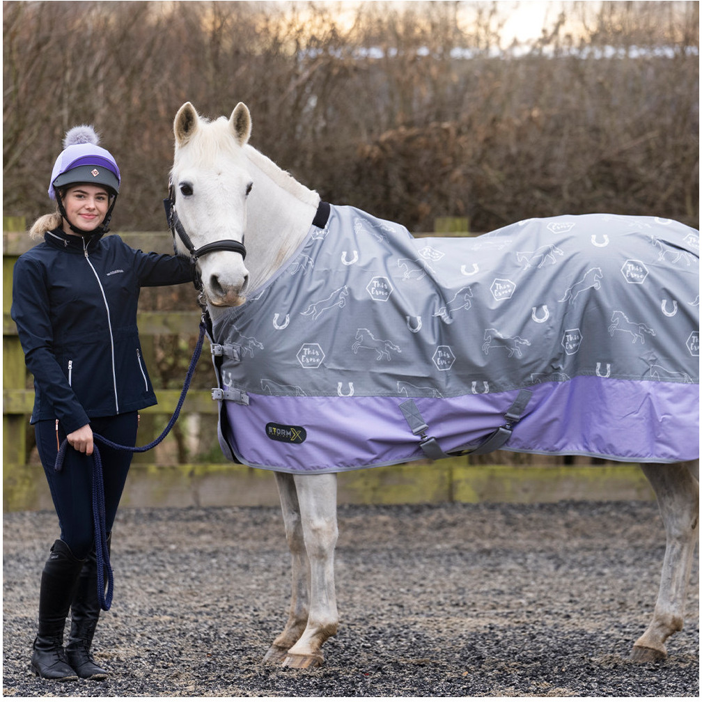 Hy Equestrian StormX Original This Esme 0 Turnout Rug 35094 - Lavender / Grey